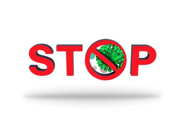 Stoppt Das Coronavirus Coronavirus Stoppschild Mit Coronabakterien Illustration — Stockfoto