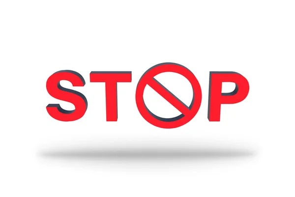 Stop Sign Isolated White Background Illustration — Stock Photo, Image