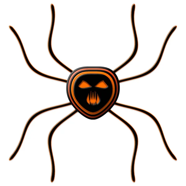 Хеллоуїн Павук Мультфільм Значок Ізольовані Білому Тлі Ілюстрація — стокове фото