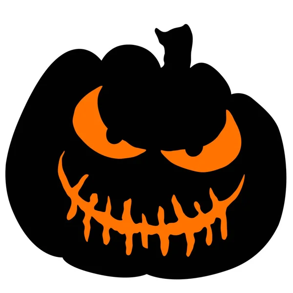 Halloween Pompoen Jack Lantern Emoticon Geïsoleerd Witte Achtergrond Illustratie — Stockfoto