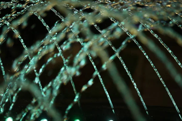 Fontaine Eau Musicale Nocturne Eau Est Vue Cascade Dans Nombreuses — Photo