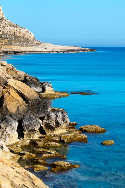 Mediterranean Sea Beach White Sand Beach Summer Day Seascape Clear — Stock Photo, Image