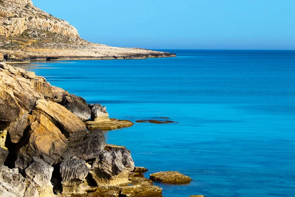 Mediterranean Sea Beach White Sand Beach Summer Day Seascape Clear — Stock Photo, Image