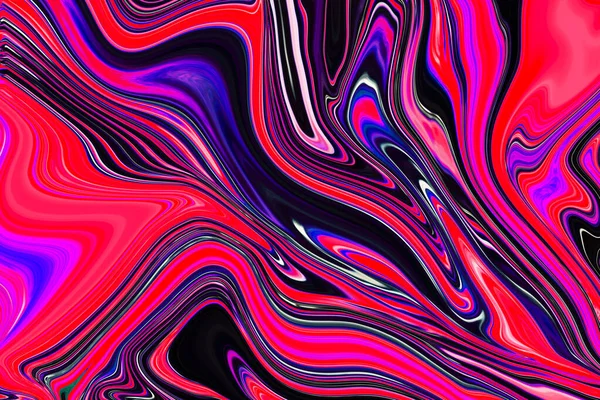 Modern renkli sıvı sanat arka planı. Dalga rengi Sıvı şekil. Siyah, pembe, kırmızı ve mor renkler. Soyut tasarım, Akış Arkaplanı.