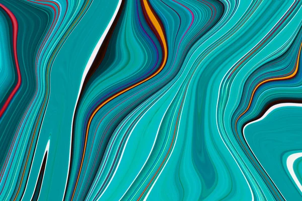 Сучасне Забарвлення Рідким Мистецтвом Хвильовий Колір Рідкий Колір Зелений Синій — стокове фото