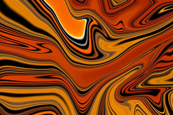 大理石のインクカラフルです。オレンジと黒の大理石のパターンのテクスチャ抽象的な背景。背景や壁紙に使用できます。,フローインク — ストック写真
