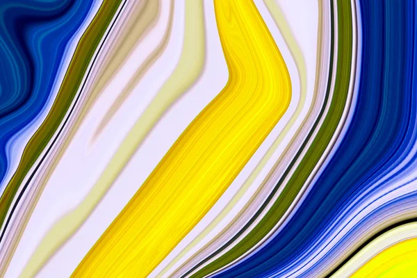 Marmurowy Tusz Kolorowy Żółty Niebieski Marmur Wzór Tekstury Abstrakcyjne Tło — Zdjęcie stockowe