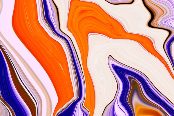Marmurowy Tusz Kolorowy Pomarańczowy Niebieski Wzór Marmuru Tekstury Abstrakcyjne Tło — Zdjęcie stockowe