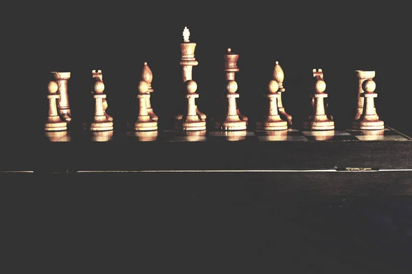 Επιτραπέζιο Παιχνίδι Σκάκι Και Πιόνια Σκάκι — Φωτογραφία Αρχείου