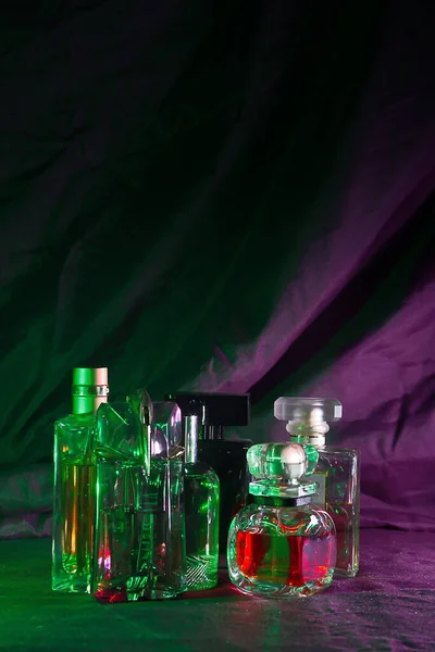 Perfume Bottles Dark Background — Stock Photo, Image