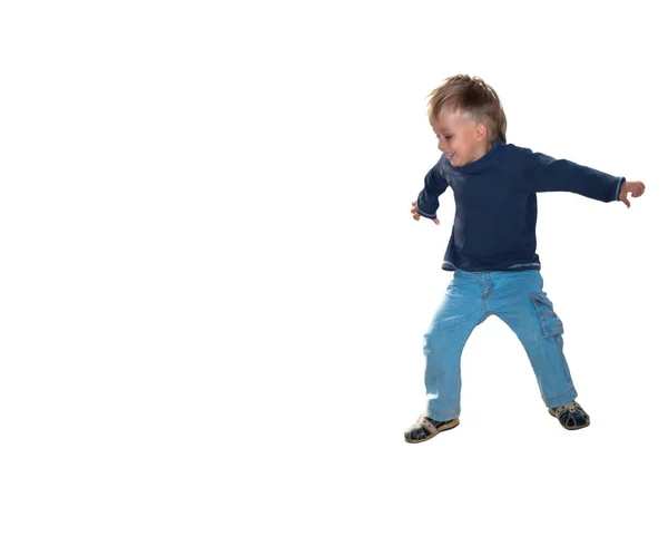 Child Jump Joyful Emotions White Background Royalty Free Stock Images