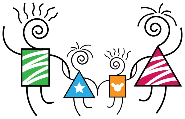 Feliz familia abstracta — Vector de stock