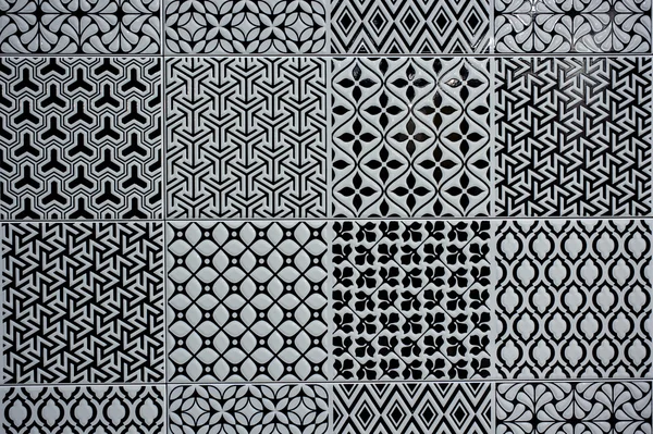 Black and White Vintage Floor Tile — Stock Photo, Image