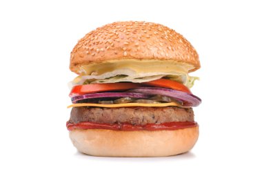 Beyaz izole büyük lezzetli hamburger burger 