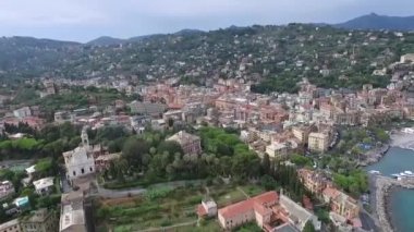 Yaz aylarında İtalya santa margarita liguria Coast havadan görünümü