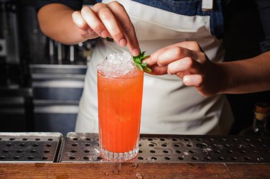 Barmen nane kokteyli dekorasyon
