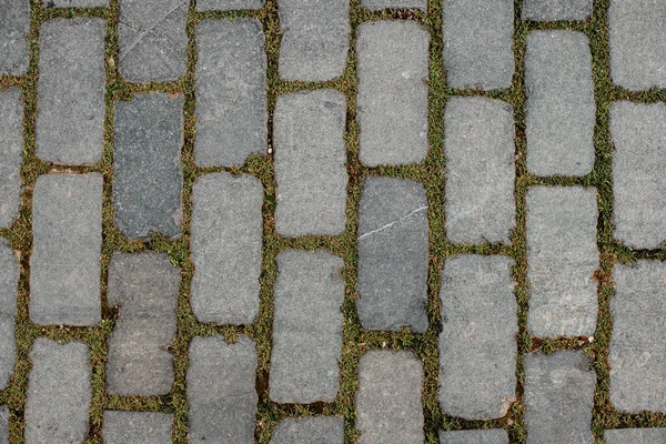 Beautiful top view of street paving slabs. Paving texture of from stones materials — Stock Photo, Image