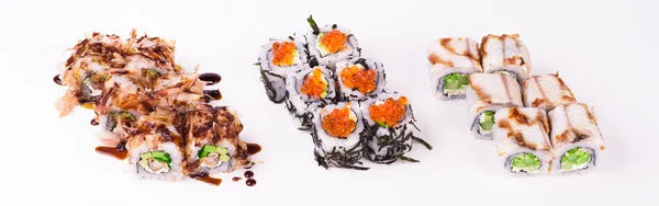 Három sushi tekercs — Stock Fotó