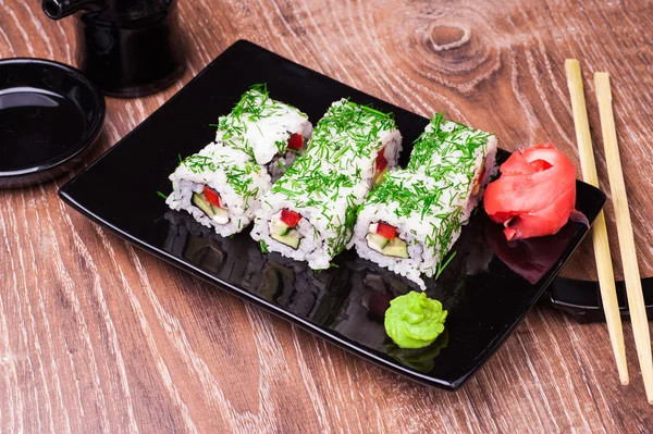 Vegetariánské Sushi roll — Stock fotografie