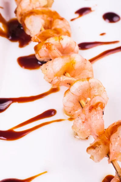 Pinchos de camarón teriyaki — Foto de Stock
