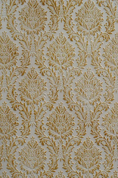 Золотий трояндовий орнамент на білому тлі — стокове фото
