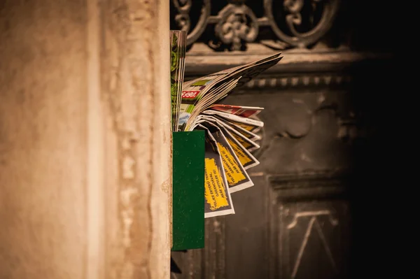 Letterbox jammed full with junk mail