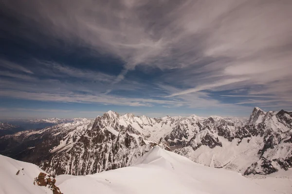 在法国阿尔卑斯山的勃朗峰地块 — 图库照片
