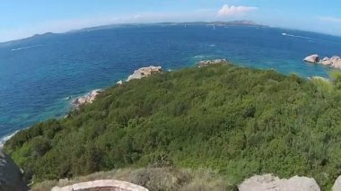 Arzachena Olbia il Sardunya Adası İtalya sahillerinde havadan görünümü