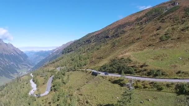 Vista aérea da estrada na Áustria o Grossglockner — Vídeo de Stock