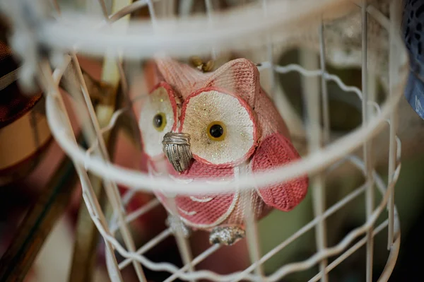 Bird  owl on a cage — Stock Photo, Image