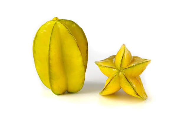 Sárga karambola Star fruit elszigetelt fehér background — Stock Fotó