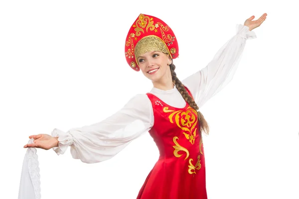 Schöne lächelnde russische Mädchen in Tracht — Stockfoto