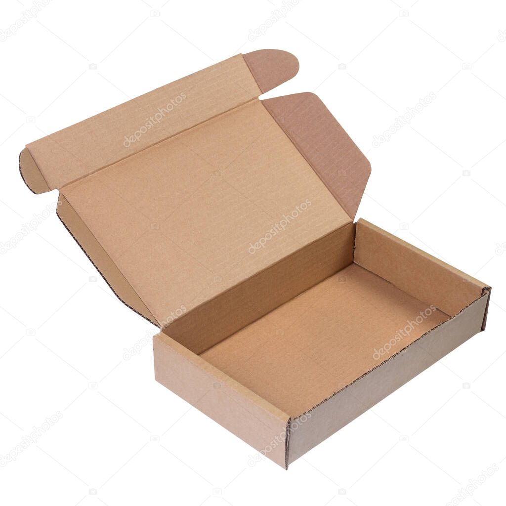 open carton box isolated on white background