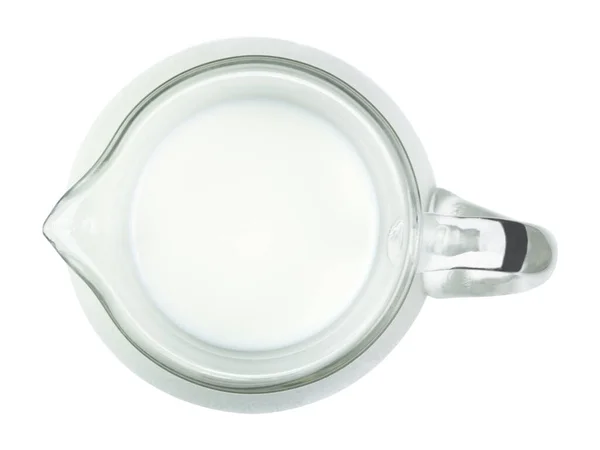 Tasse Lait Isolée Sur Fond Blanc Vue Haut — Photo