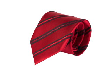 Beyaz arka plan üzerinde izole şeritler ile kırmızı kravat