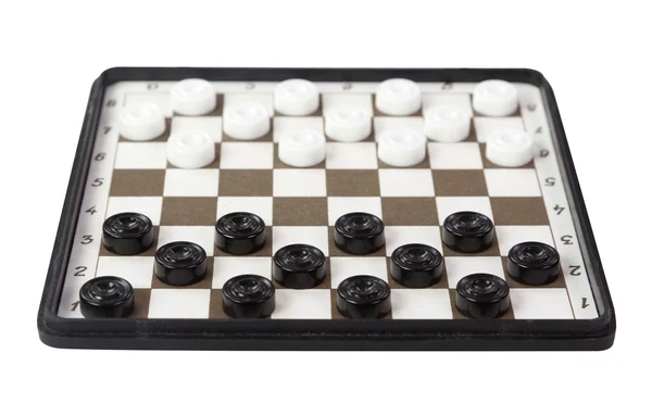 Классические шашки, изолированные на белый — стоковое фото