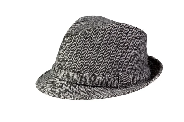 Chapeau gris isolé sur blanc — Photo