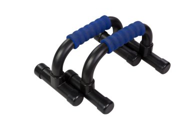 push-up çubukları üzerinde beyaz izole 