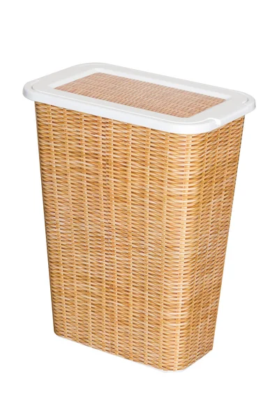 Plastic laundry basket isolated on white — Stock Photo, Image