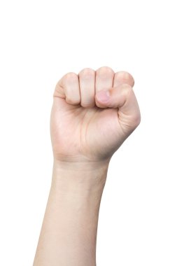 Erkek eli beyaz izole sayma