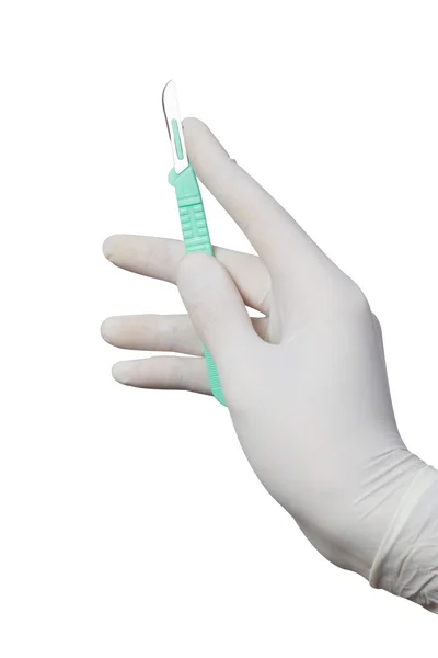 beyaz izole cerrah elinde neşter