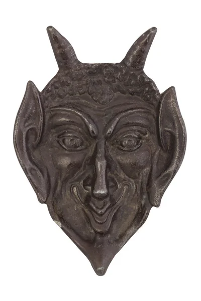 Dekoracyjny Żelazo maska na białym tle — Zdjęcie stockowe