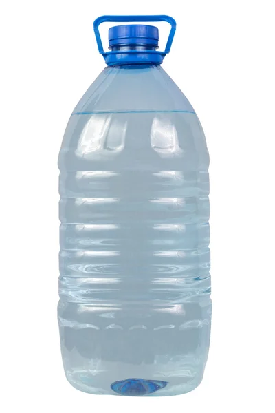 Büyük pis su üzerinde beyaz izole şişe
