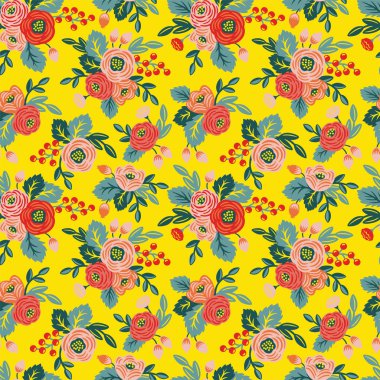 Sarı çiçek desenli