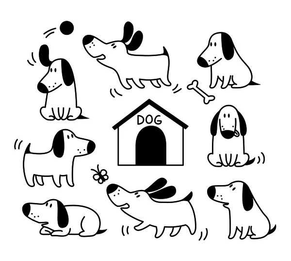 Σύνολο χαριτωμένα σκυλιά — Διανυσματικό Αρχείο