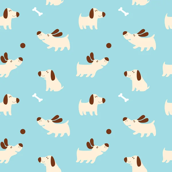 Pattern with cute puppies — Stock Vector