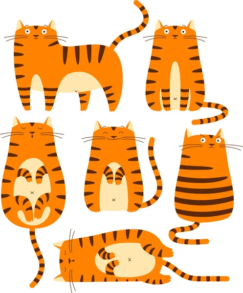 Red cats — Stock Vector