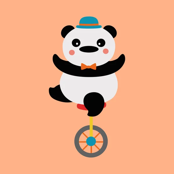 Panda ciclista — Vettoriale Stock