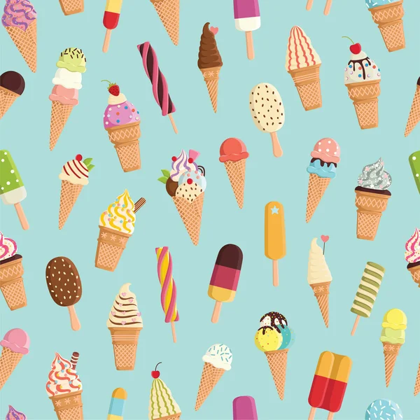 Pattern with ice cream — Stock Vector