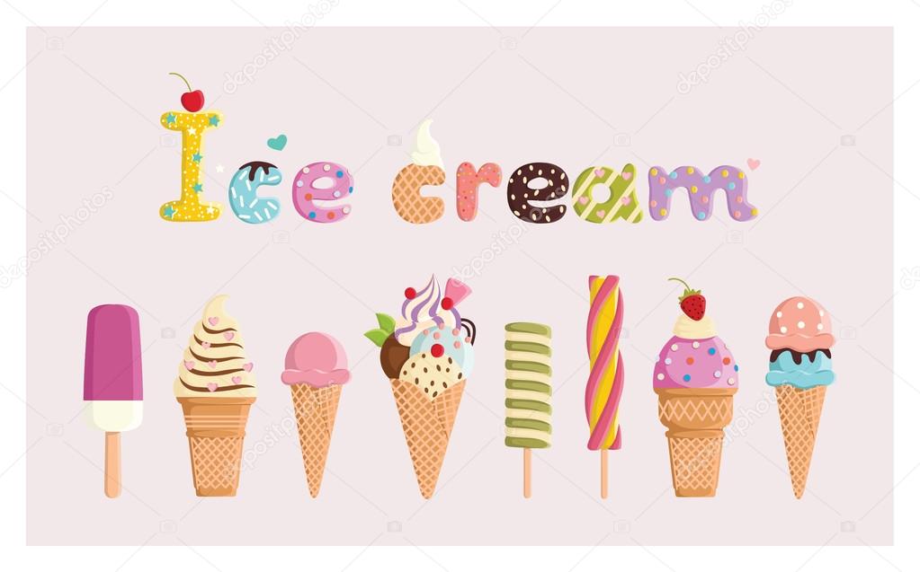 Ice cream on a pink background
